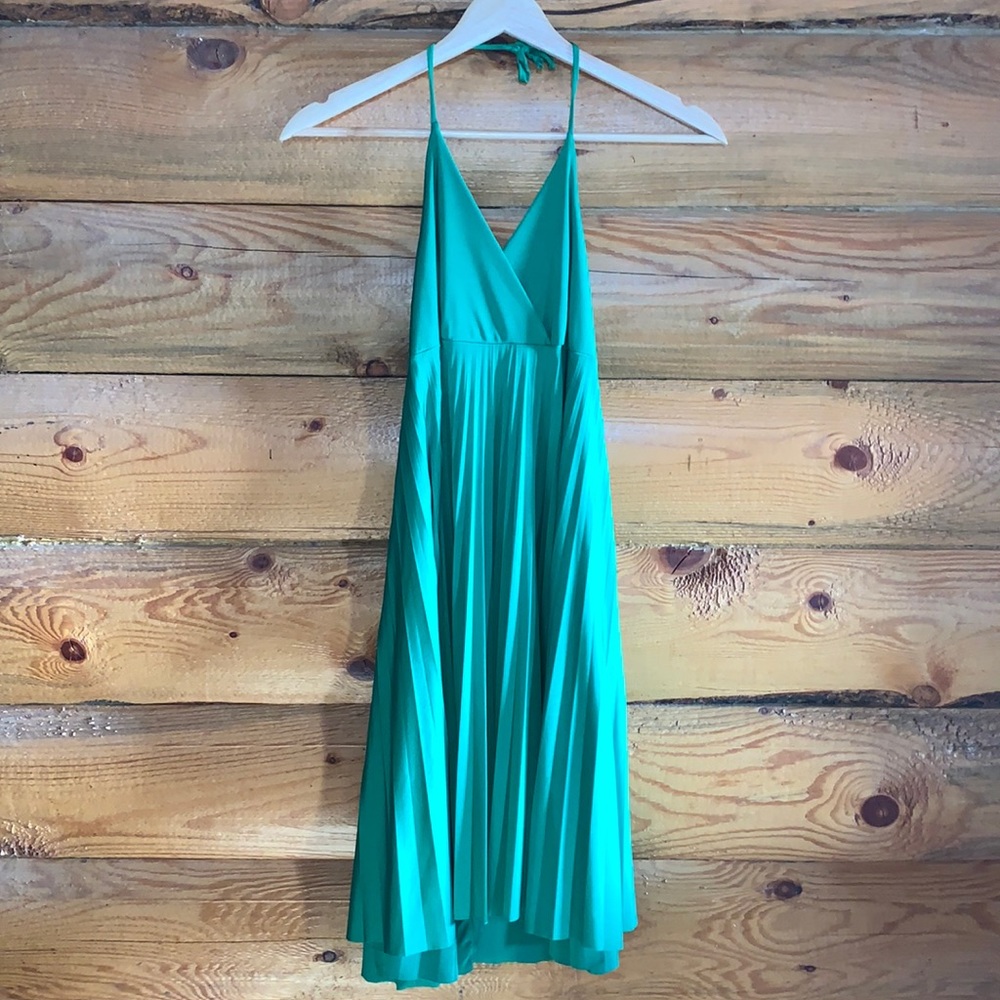 Halter Vintage Green Mini Dress